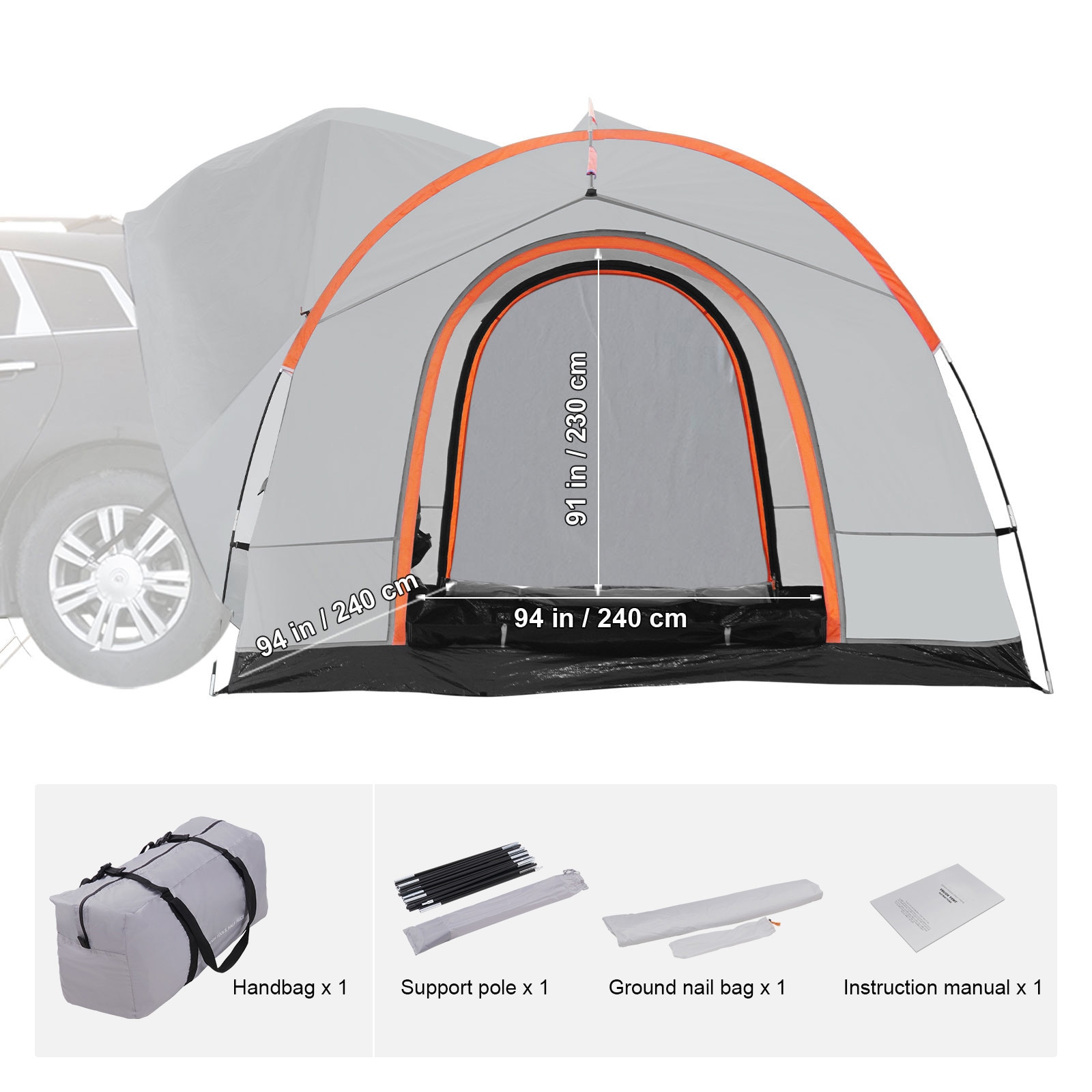 Suv Camping Tent With Rainfly For 6-8 Persons Rear Tailgate Tent_voghion.com